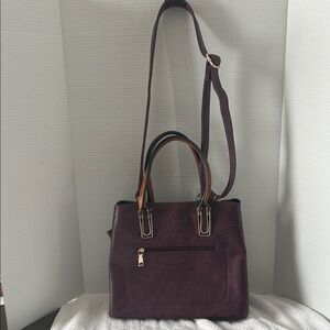 Faux Leather Tote, Shoulder Bag. NWT’S. Color: Wine